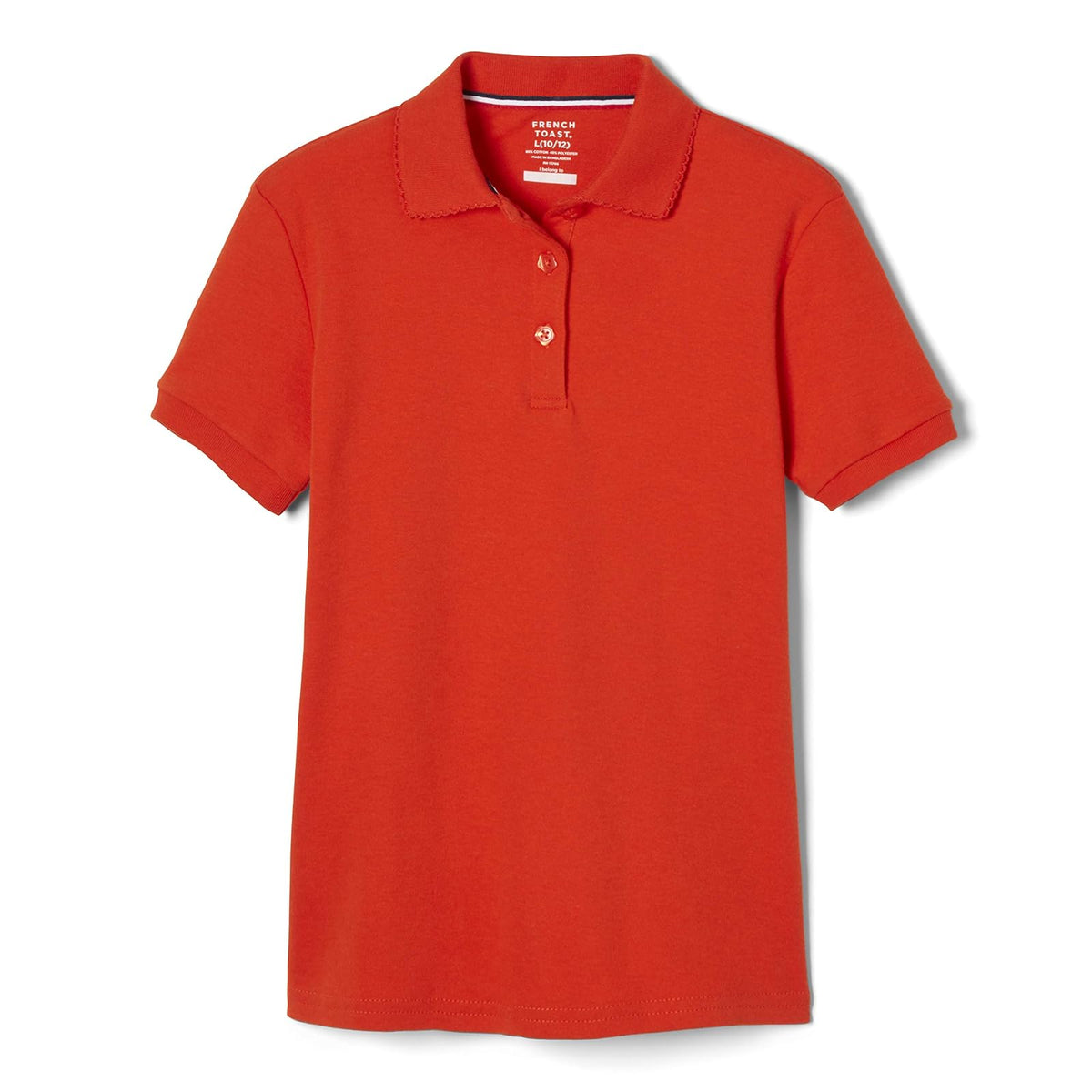 French Toast Girls' Short Sleeve Picot Collar Polo School Uniform Shirt (Standard and Plus)