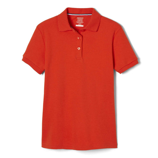 French Toast Girls' Short Sleeve Picot Collar Polo School Uniform Shirt (Standard and Plus)
