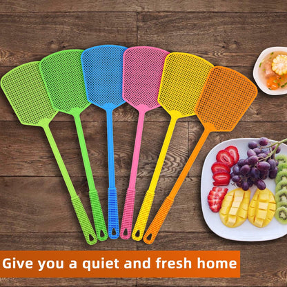 Kensizer - Juego de 6 matamoscas, matamoscas, de plástico de Mango Largo Gigante, matamoscas, matamoscas, matamoscas, Gran matamoscas, Que Funcionan para Interiores y Exteriores