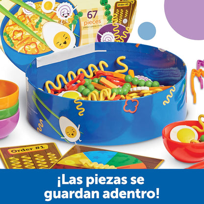 Learning Resources Noodle Knockout!, 67 Piezas, Edades 4+ años, Juegos de Imitacion, Alimentos de Juguete, Comida de Juguete para niños, Juegos de Cocina, Juguete sensorial