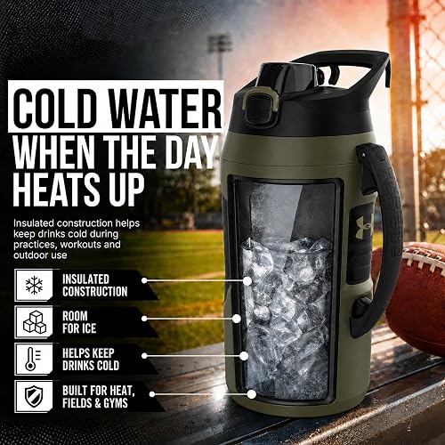 Under Armour Botella de agua de 64 onzas, verde