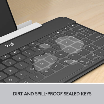 Logitech Teclado Keys-To-Go Fino y Delgado con Bluetooth para iPhone, iPad; Apple TV y Todos los Dispositivos iOS - Negro