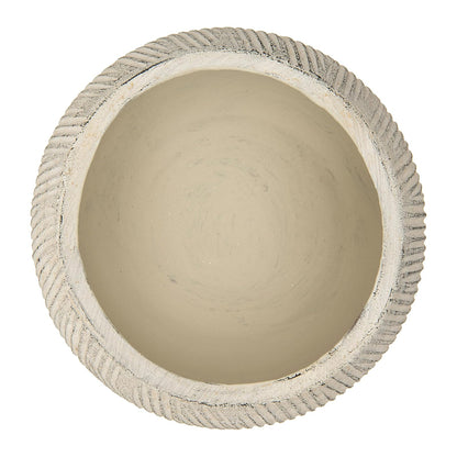 Creative Co-Op Macetero de Terracota Crema Envejecida con Textura estriada
