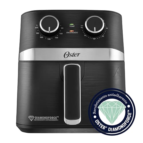 Oster® Freidora de Aire Manual, Recubrimiento Oster® DiamondForce, 4L de Capacidad, con Controles de Tiempo y Temperatura