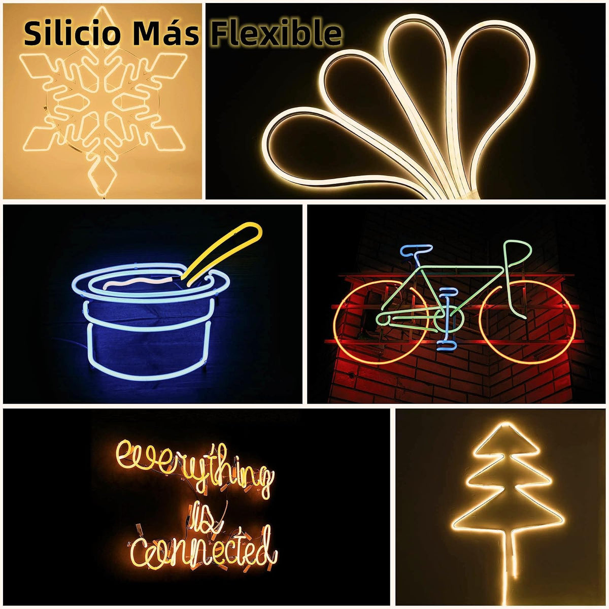 DOSYU Tira Neón Flex LED, 12V 16.4ft/5m Impermeable Flexible Cortable DIY 2835 Luces Led IP65 Decorativa para TV, Cuarto,Halloween, Fiesta de Navidad, con Adaptador(Blanco cálido)