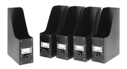 Whitmor 6551-372-5-BLK - Organizador de Revistas de Plástico, 5 Piezas, Negro