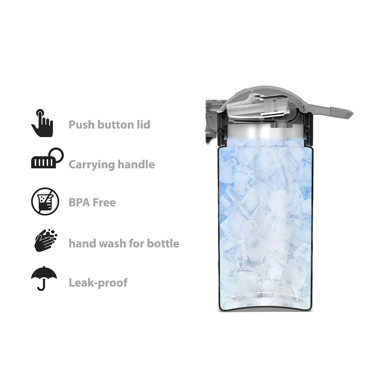 Zak Designs - Botella de agua para niños de acero inoxidable 18/8 de 15,5 oz con tapa abatible con cierre de popote, taza duradera para deportes o viajes, Paw Patrol Skye
