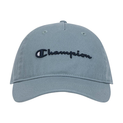 Champion Script Embroidery Washed Cotton Twill Adjustable Baseball Cap Gorra de béisbol Mujer - Talla Única - Azul (Cloudy Blue)