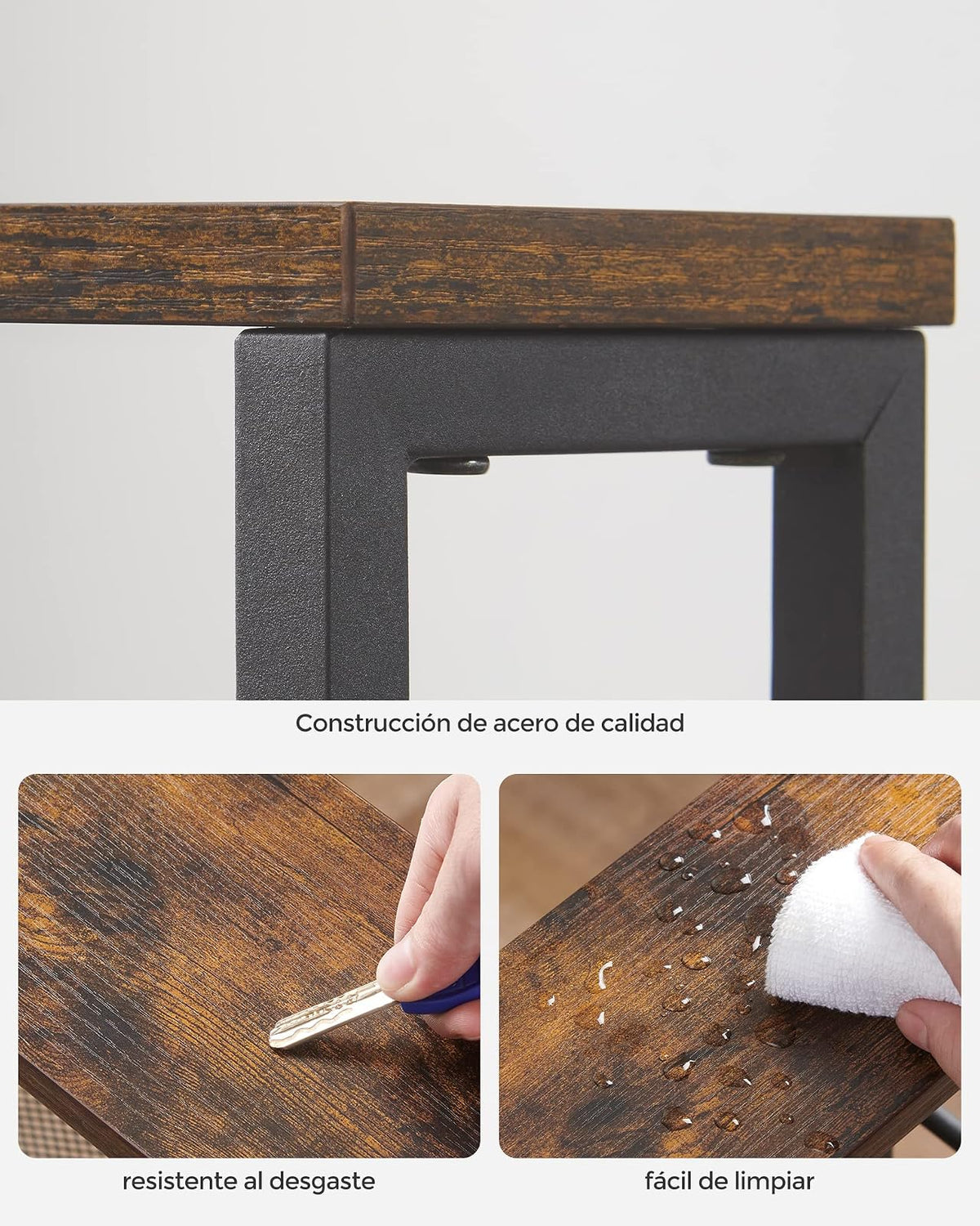 VASAGLE Carrito Organizador Slim de 4 Niveles con Ruedas y Asa, Estante Estrecho para Cocina, Baño y Oficina, 45.4x13x77 cm MLRC032B01