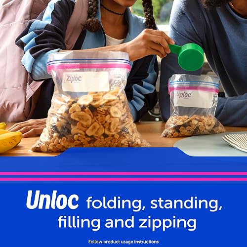 Ziploc Bolsas de almacenamiento con tecnología Grip 'n Seal para alimentos, sándwich, organización y más, 30 unidades, paquete de 4 (120 bolsas totales)