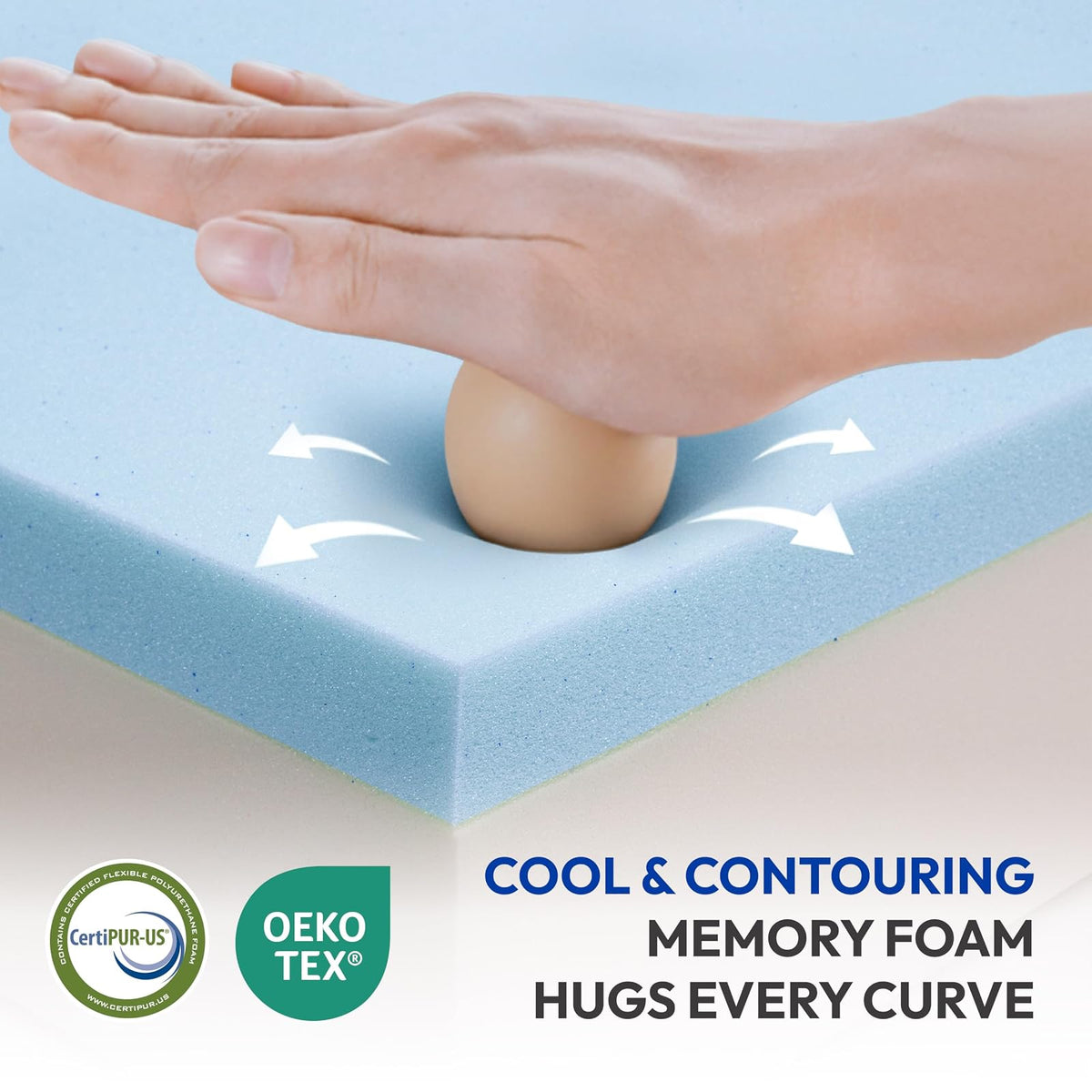 Gelsea Colchón de tamaño Individual de 6 Pulgadas, colchón de Espuma viscoelástica de Gel Individual en una Caja, Soporte Medio Firme para Alivio de presión y alineación espinal, Certificado