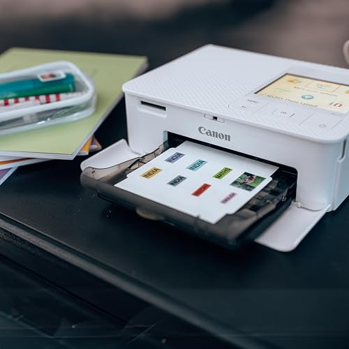 Canon Impresora Selphy CP1500 Blanco | Incluye casete de papel, adaptador de corriente y cable de CA para impresión, organización y alimentación