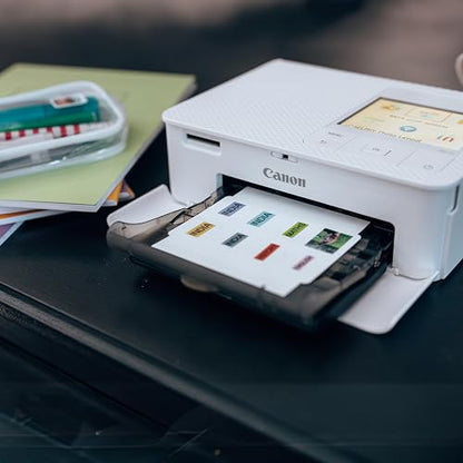 Canon Impresora Selphy CP1500 Blanco | Incluye casete de papel, adaptador de corriente y cable de CA para impresión, organización y alimentación