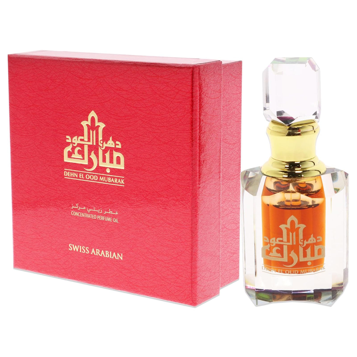 SWISS ARABIAN Dehn El Oud Mubarak - Productos de Lujo de Dubái - Perfume Personal de Larga Duración y Adictiva Fragancia - Aroma de Autor Seductor y de Alta Calidad - El Lujoso Aroma de Arabia – 6 ml