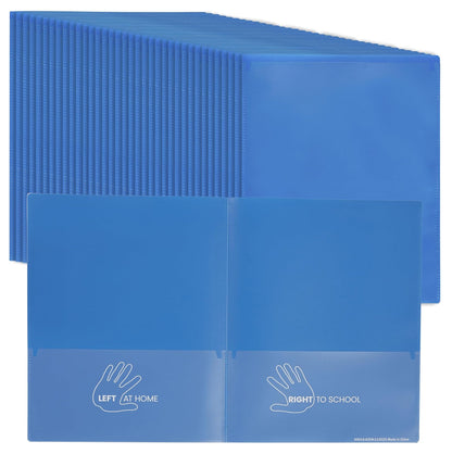 ECR4Kids MessageStor - Carpeta de comunicación para padres y profesores (2 bolsillos, plástico flexible, con bolsillos, papel tamaño carta, 36 unidades), color azul