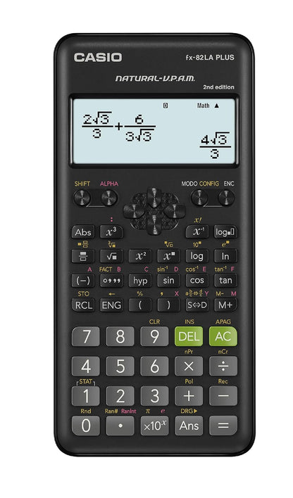 Casio Calculadora Científica, fx-82LA Plus-BK-2, 252 Funciones, Nivel Primaria y Secundaria, Color Negro
