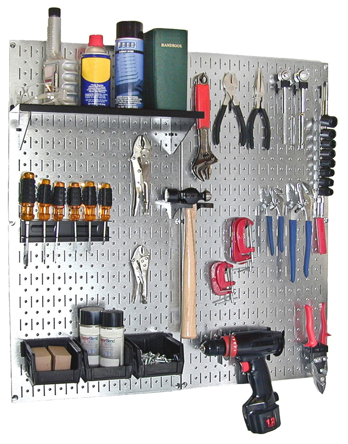Wall Control - Organizador de herramientas de tablero perforado de acero galvanizado 30-WGL-200GVB
