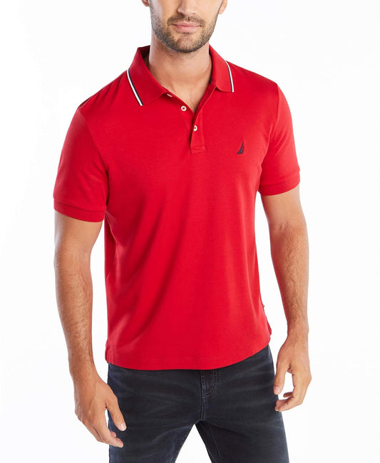 Nautica Polo de Manga Corta Ajuste Clásico para Hombre - Nautica Red - CH