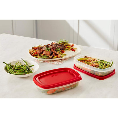 Rubbermaid EasyFindLid - Contenedores para preparación de comidas, 5.5 tazas, color rojo