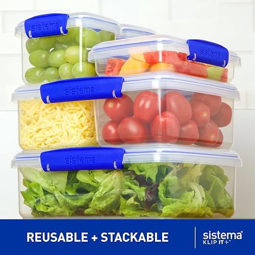 Sistema Klip It colección Rectángulo contenedor de almacenamiento de alimentos, 33.8 oz/4.2 tazas, Transparente, 232 Ounce, 1