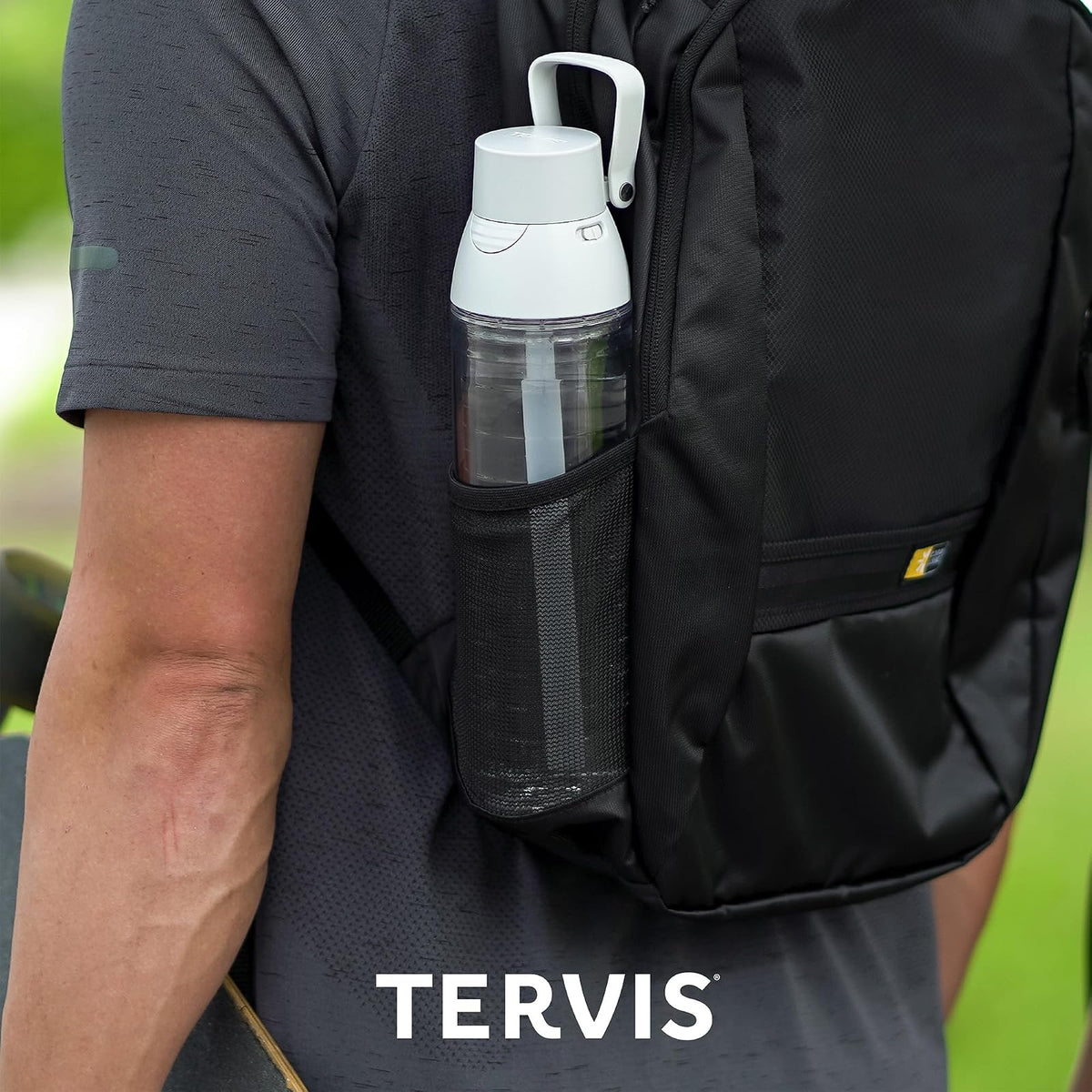 Tervis Venture Lite - Vaso aislado de doble pared transparente y colorido, fabricado en Estados Unidos, taza de viaje que mantiene las bebidas frías y calientes, botella de agua de 24 onzas, tapa