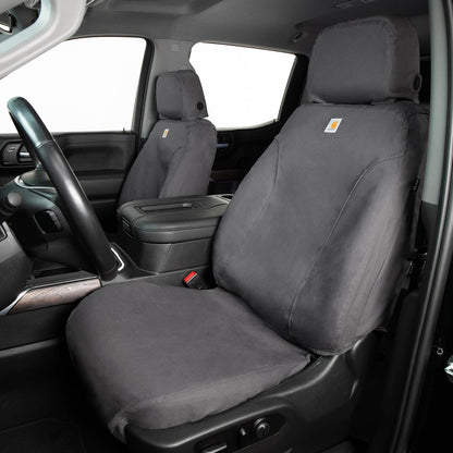 Covercraft Carhartt SeatSaver - Fundas de Asiento Personalizadas para Toyota Tacoma 2016-2023 | Asientos de cubeta de Primera Fila, Grava de Tela de Pato