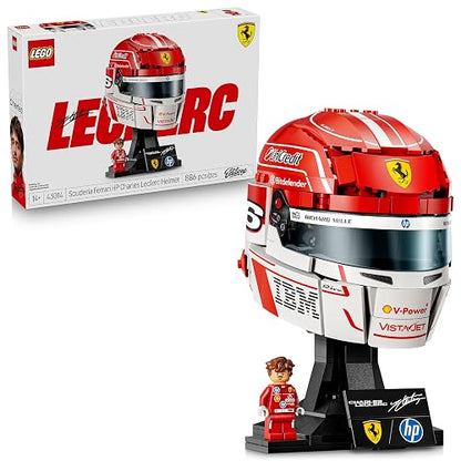 Lego Editions Scuderia Ferrari HP: Casco de Charles Leclerc – Decoración y Artículo de Colección de F1 – Set para Construir y Exhibir – Casco Lego con Minifigura – 43014