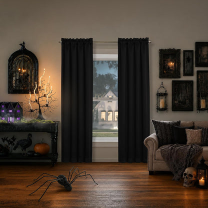 Sun Zero Andorra Panel de Cortina Transparente Flores Aplastadas Rojo - Negro - 101.6An x 213.4Al cm (1 Paneles)