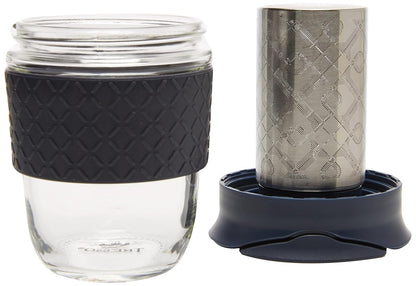 TRESSO Vaso de Viaje con Infusor para Preparar Café y Té 280 ml, Color Negro