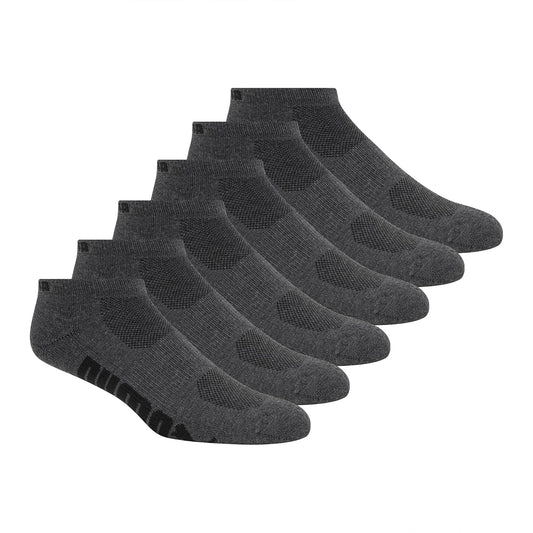 PUMA - Calcetines de corte bajo para hombre, negro/blanco, 10-13/6-12 (paquete de 6)