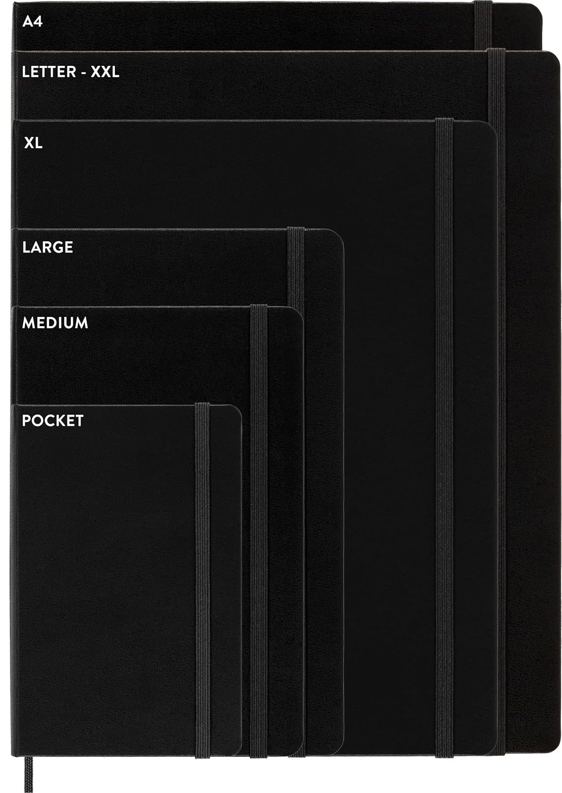 Moleskine Notebook, XXL, Ruled, Black, Hard Cover (8.5 X 11) | Cuaderno XXL de 8.5 x 11 pulgadas con 192 páginas rayadas para diario, toma de notas, planificación y proyectos creativos.