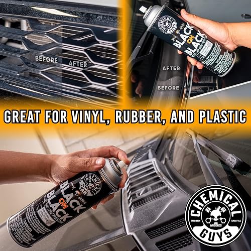 Chemical Guys Black on Black Acondicionador y Protector Exterior en Aerosol para Acabados Negros, 11 oz