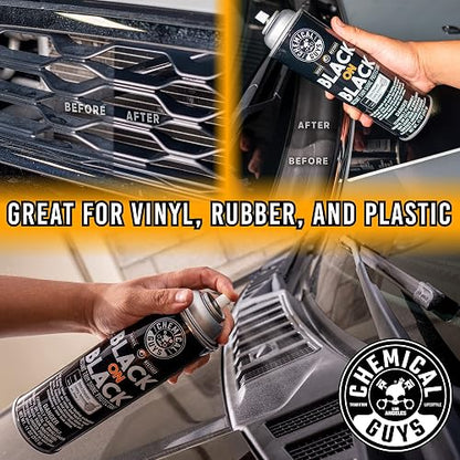 Chemical Guys Black on Black Acondicionador y Protector Exterior en Aerosol para Acabados Negros, 11 oz