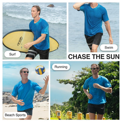 Kanu Surf Men's Solid Rashguard UPF 50+ Swim tee
