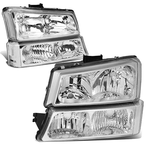 DNA MOTORING Faros Delanteros Chevy Silverado 1500 2500 3500 Avalanche Cromo Transparente