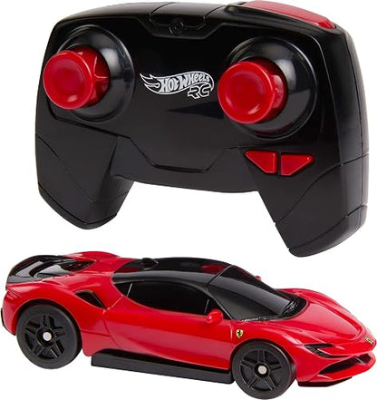 Hot Wheels RC Ferrari SF90 Stradale Assetto Fiorano a Escala 1:64, Automóvil a Control Remoto para Niños de 5 Años en Adelante