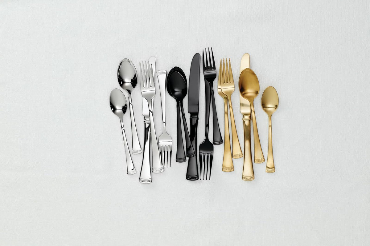 Lenox Cubiertos Portola Gold 20 Piezas para 4 Comensales, Acero Inoxidable 18/10, Acabado Dorado Satinado