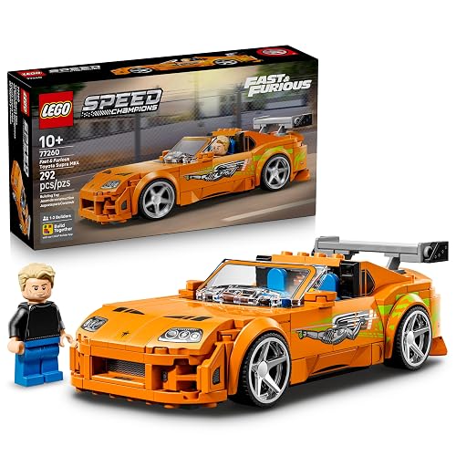 LEGO Speed Champions Toyota Supra MK4 de Rápido y Furioso 77260 | Juguete De Construcción, Niños Y Niñas, Años 10+, Automóvil De Juguete De La Película Con Minifiguras, 292 Piezas