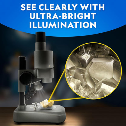 National Geographic - Microscopio dual con más de 50 accesorios | Iluminación LED dual, 10 diapositivas preparadas, 10 diapositivas en blanco, más de 50 piezas, experimentos de biología