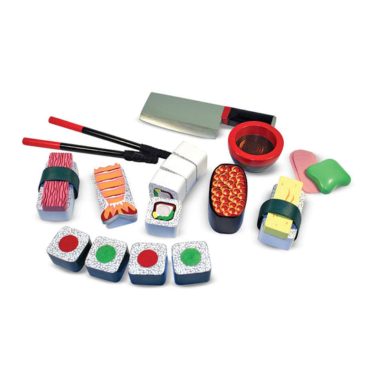 Melissa & Doug Juego de madera para rebanar sushi