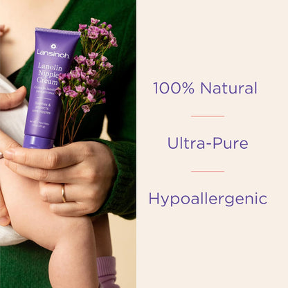 Lansinoh Crema Lanolina HPA para el Pezón, 40 ml, 100% Natural, Calma y Protege Pezones Agrietados y con Dolor, Multicolor
