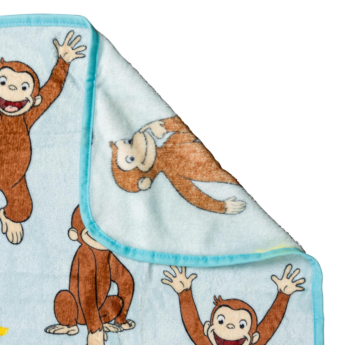 Silver Buffalo Curious George plátano Monkey - Manta de Franela Raschel de 45 x 60 Pulgadas, 185 g/m²