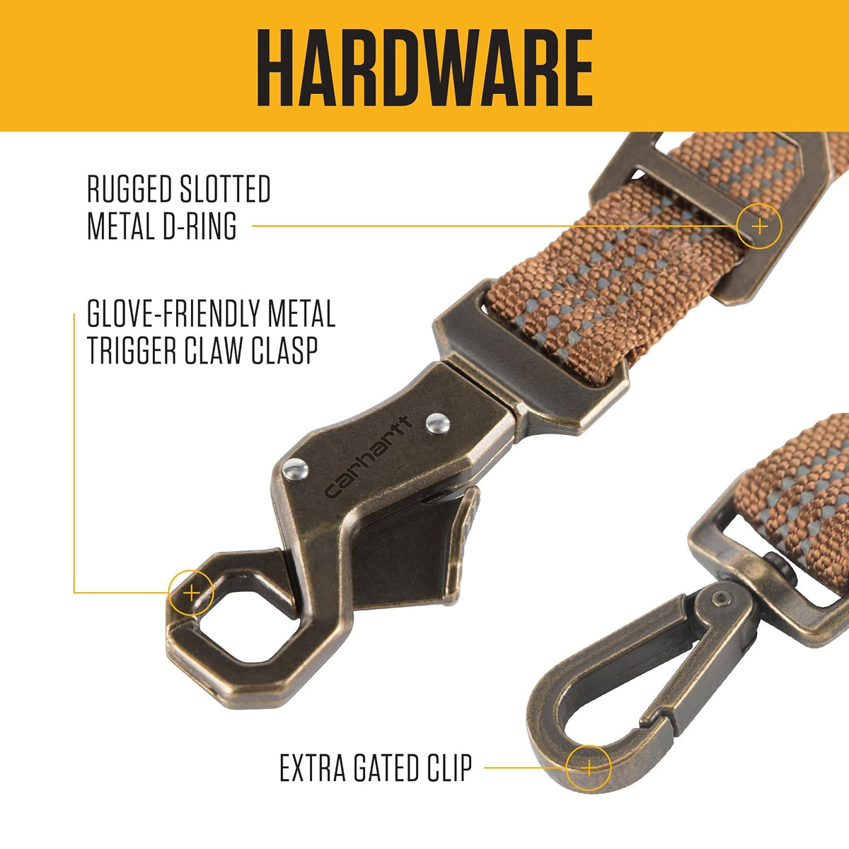 Carhartt Pet - Correas de Nailon duraderas para Perros, Costuras Reflectantes para Visibilidad, Musgo Ligero, Talla L