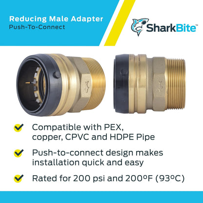 SHARKBITE UXL113532M conector macho 1-1/4 pulgadas x 1-1/4 pulgadas