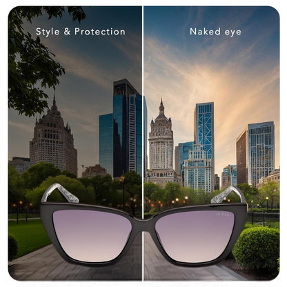 Guess Lentes de Sol GU7919 para Mujer, Armazón Inyectado con Detalles Metálicos, Micas con Protección UV Nivel 3