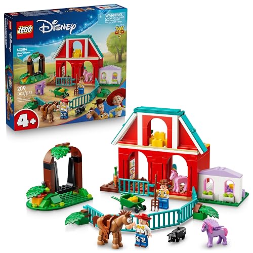 LEGO | Disney y Pixar Toy Story 5 Rancho Ecuestre de Blaze – Set de Construcción de Juguetes – Juego con Caballeriza Construible, Woody y Jessie para Niñas y Niños – 43304