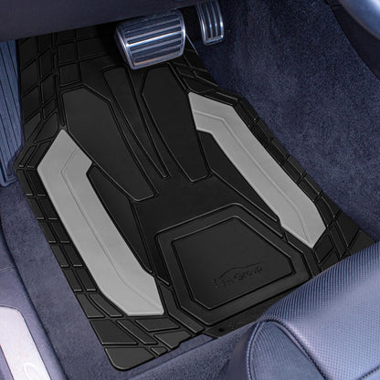 FH Group Automotive - Alfombrillas de Goma Resistentes para Piso, Ajuste Universal, Resistente al Clima, recortables para la mayoría de sedanes, SUV, Camiones, Color Gris