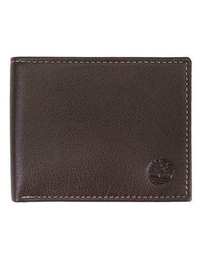 Timberland - Billetera de Cuero Genuino para Hombre - Elegantemente Sofisticado - Negro - Delgado - 7 Compartimentos - 4 Ranuras para Tarjetas - Ventana de Identificación - Sin Cierre