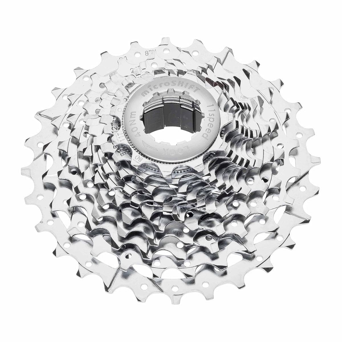 MICROSHIFT Cassette de Piñones Ruta CS-G110 | 11 Velocidades 11-32T | Serie Centos | Acero con Araña de Aluminio | Piñones Cromados