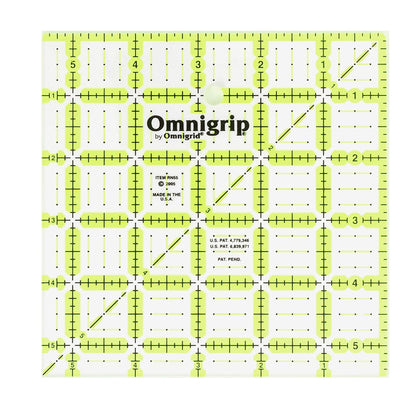 Omnigrid Regla de Acolchado Antideslizante de 5-1/2 Pulgadas x 5-1/2 Pulgadas